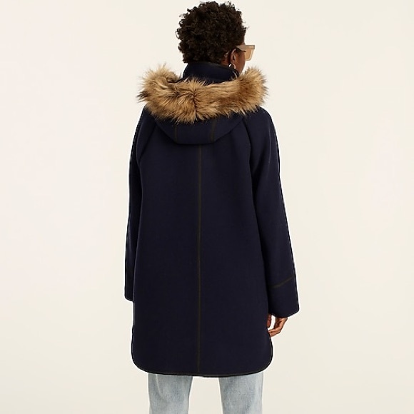 NEW! J. Crew Summit Parka in Italian Stadium-Cloth Wool Coat in Navy (8) - Picture 15 of 16